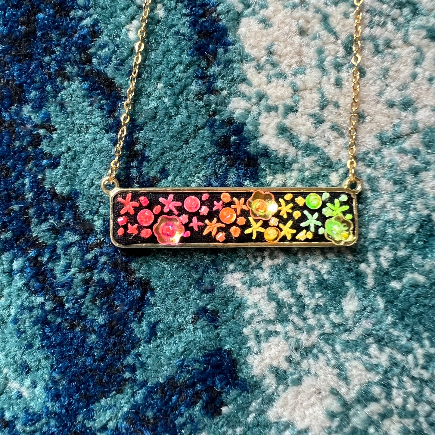 Embroidered necklace