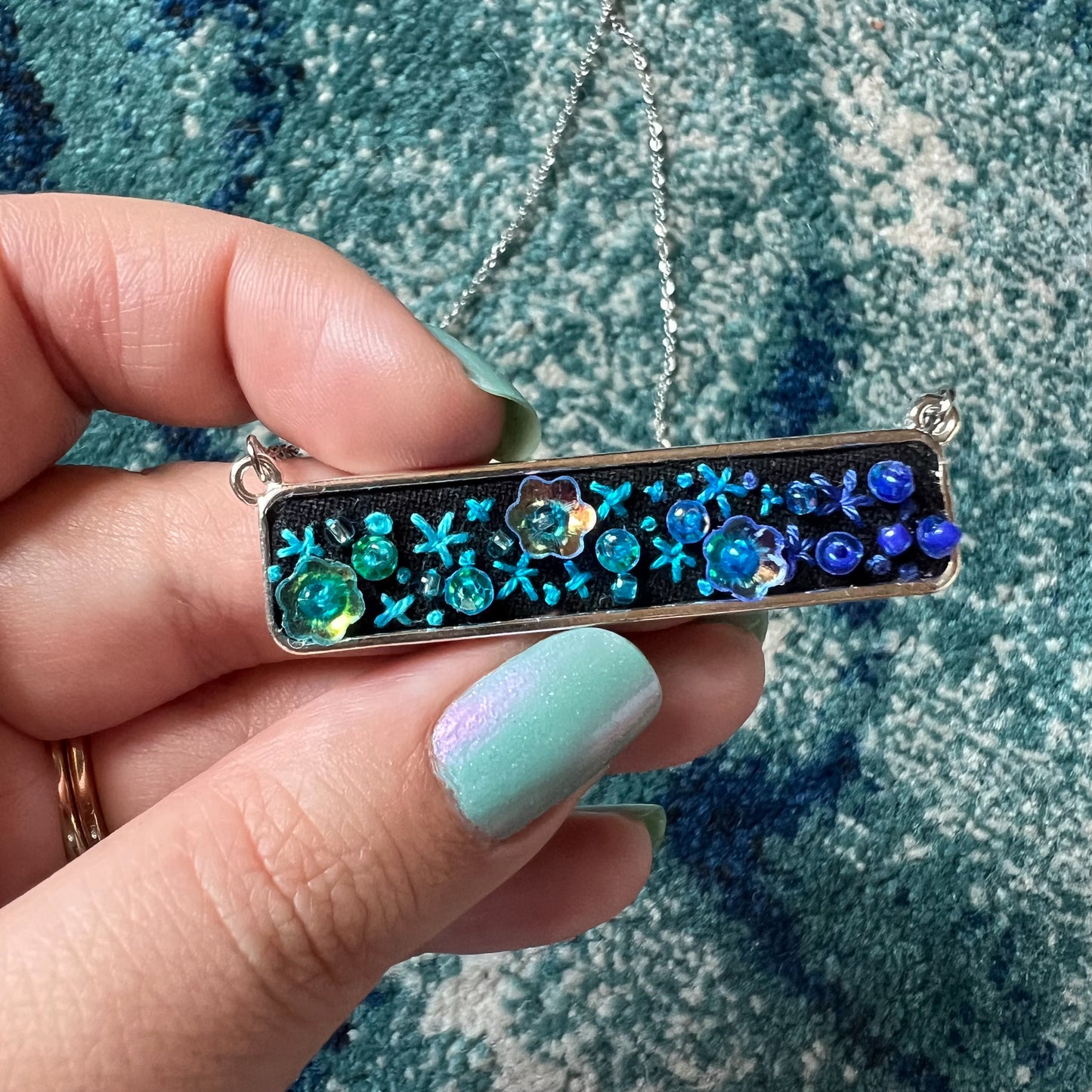 Embroidered necklace