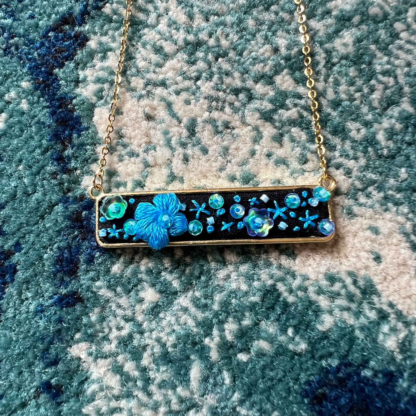 Embroidered necklace