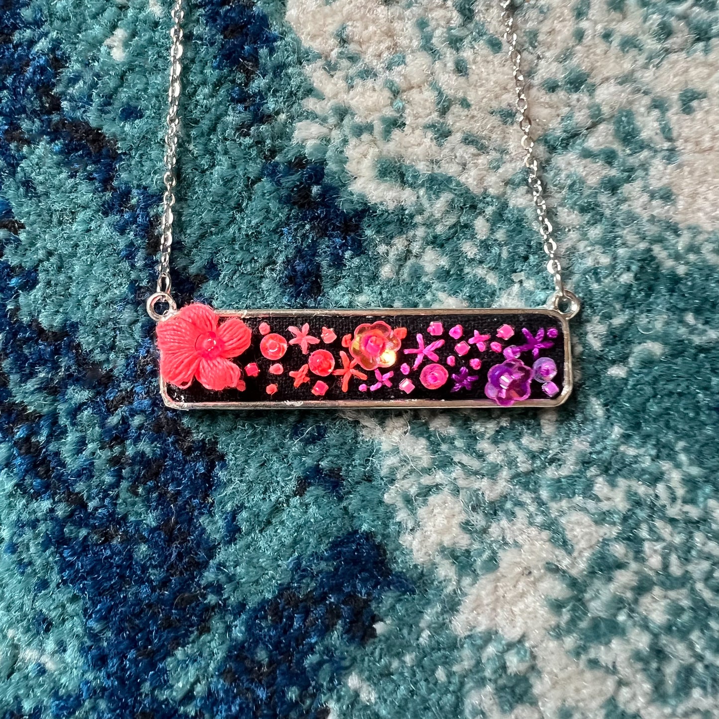 Embroidered necklace