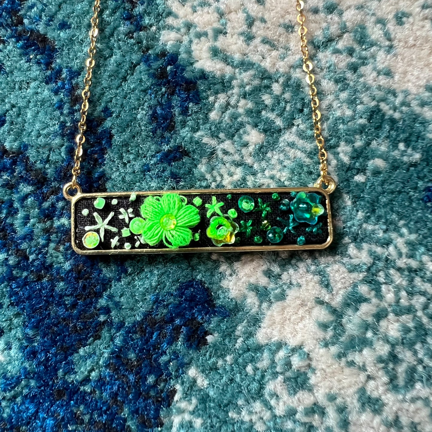 Embroidered necklace