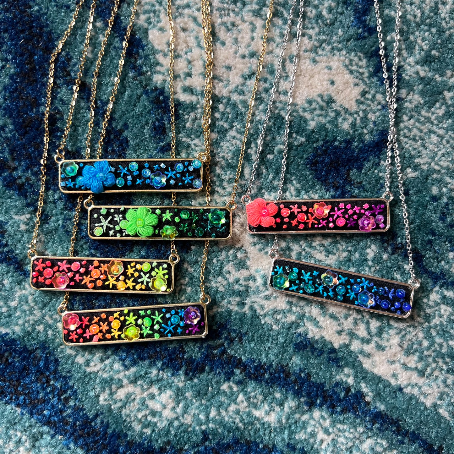 Embroidered necklace