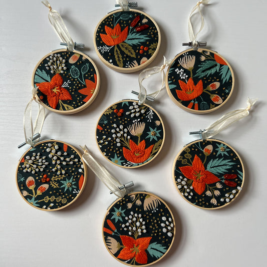 Embroidered Holiday Ornaments