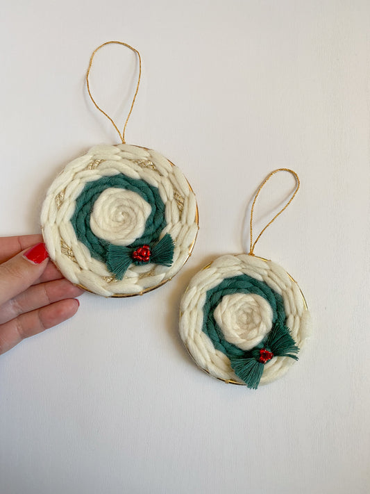 Woven Wreath Holiday Ornaments