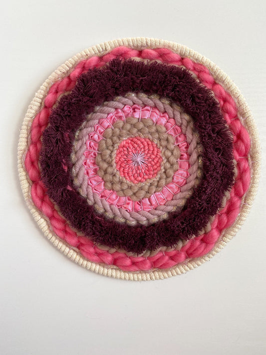 Pink and Plum Mandala - Woven Wall Hanging