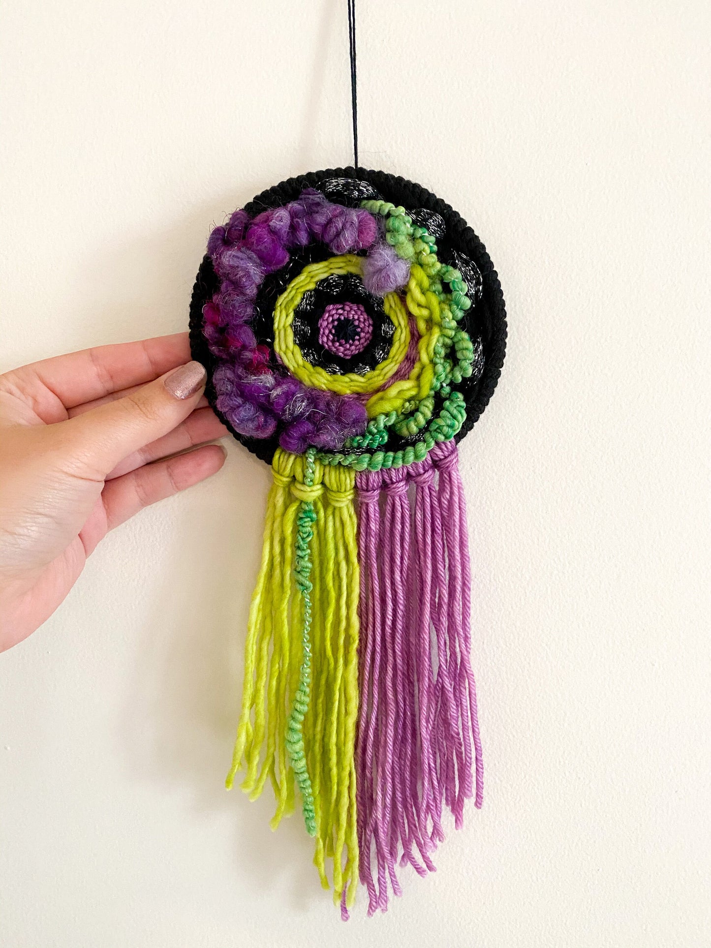 Electric Purple and Green - Woven Wall Hanging